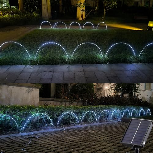 tacobey solarleuchten garten 115 led biegsame röhrenleuchten 8 modi außen deko