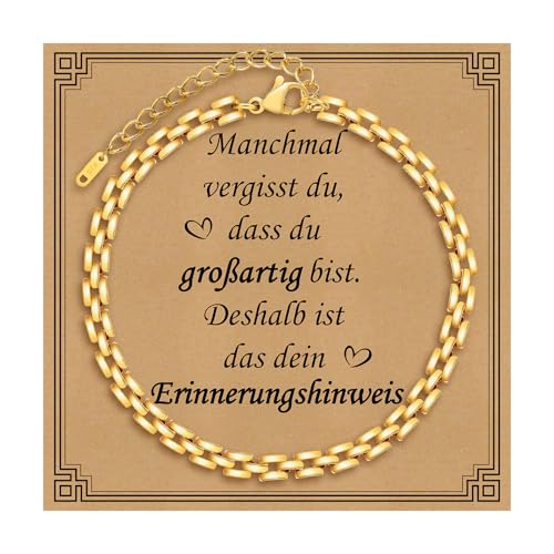 geschenke für frauen armband edelstahl link armband 18k gold verstellbar damenschmuck