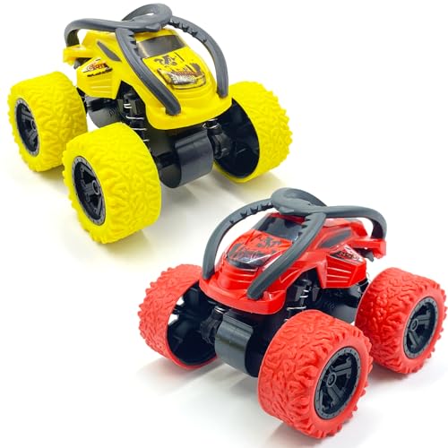 yeefunjoy monstertruck auto spielzeug 2er set 360 grad rotierend für kinder 3-10 jahre