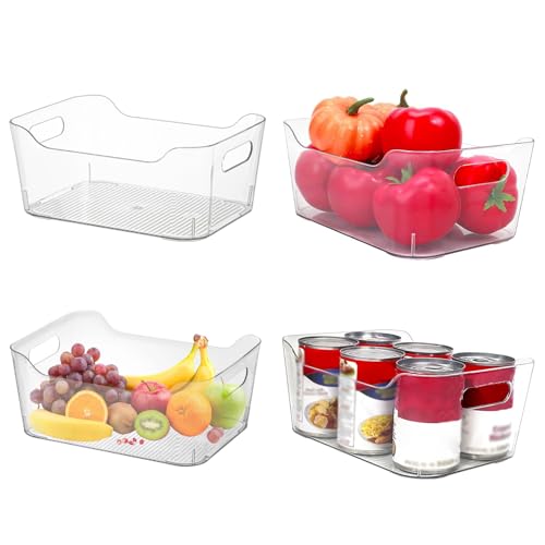 kühlschrank organizer set 4 teile aufbewahrungsboxen klare kunststoffbehälter 24,5x17x10,5cm