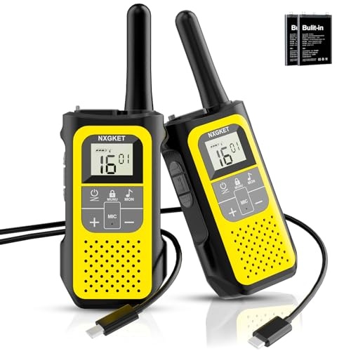 Produktbild: walkie talkie set 2er von nxgket, 5 km reichweite, aufladbare funkgeräte für kinder erwachsene