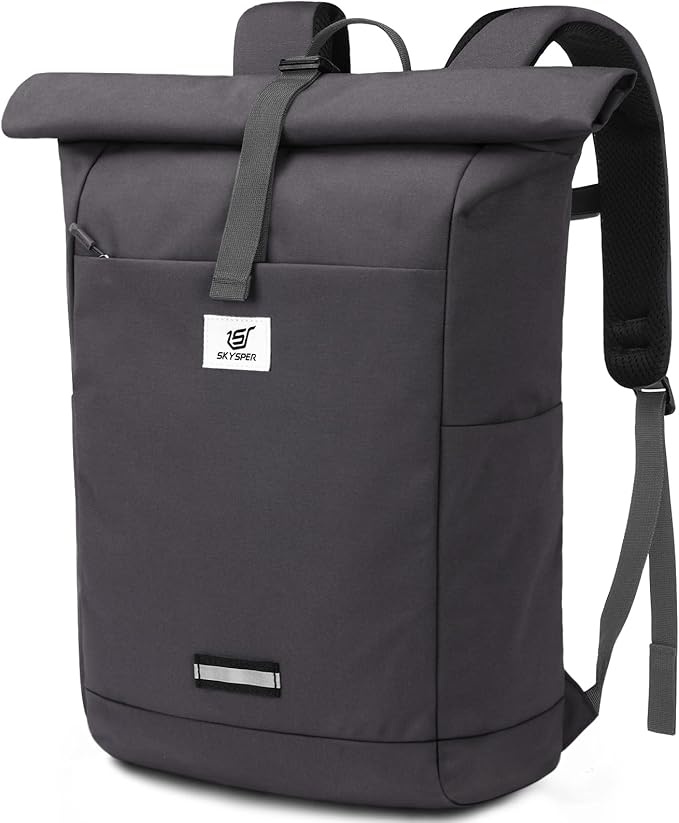 skysper rolltop rucksack unisex mit laptopfach für uni, fahrrad, arbeit, schule