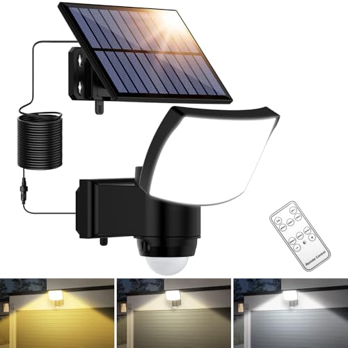 solarlampen außen mit fernbedienung, led solar strahler mit bewegungsmelder, ip65 dicht