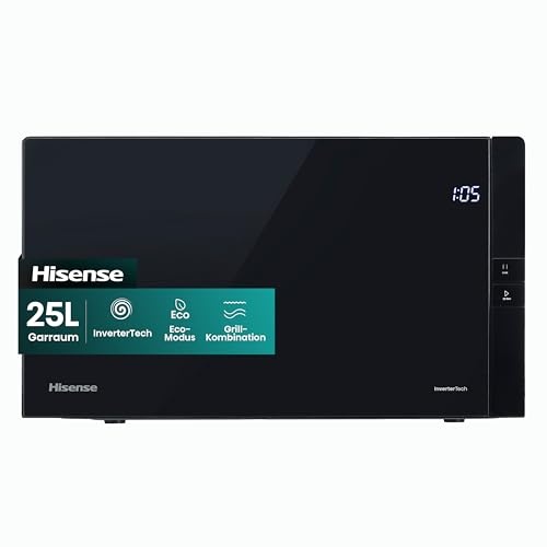 Hisense H25MOBS4HGI Mikrowelle 25L, 900W, Grill, InverterTech, schwarz