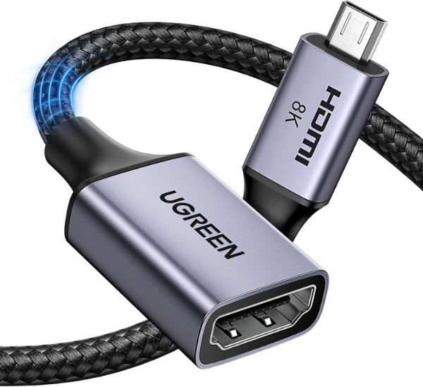 ugreen micro hdmi auf hdmi 2.1 adapter 8k 4k 25cm 8,49 euro