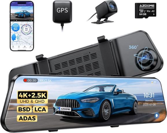 azdome 4K dashcam mit 2,5K rückfahrkamera für 94,99 Euro (statt 190 Euro)