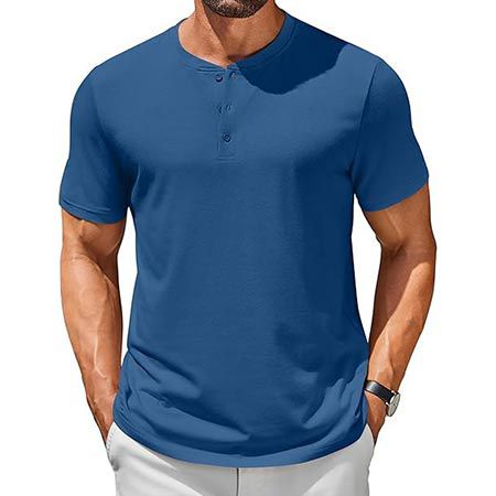 coofandy henley kurzarm t-shirt mit knopfleiste in verschiedenen farben 14,99