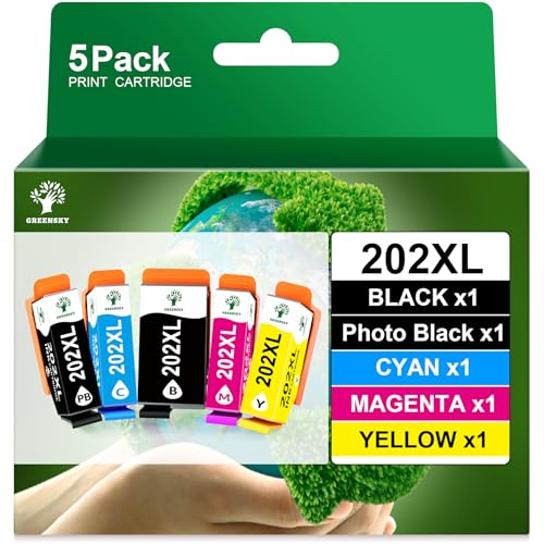 202xl druckerpatronen kompatibel für epson, greensky multipack 5er-pack für xp-6000