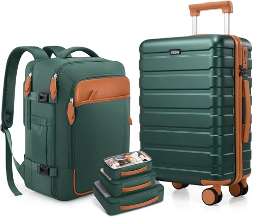 roadcheer koffer set polycarbonat trolley mit 4 rollen, reiserucksack und kulturbeutel
