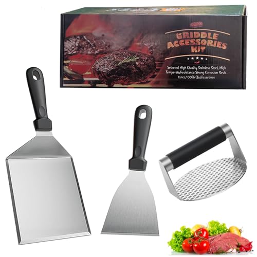 aiKVIGSS burger set, burgerpresse, grillspatel und pfannenwender für männer
