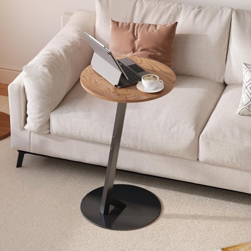 haohaijia c form beistelltisch rund, kleiner sofa side table für wohnzimmer, schlafzimmer