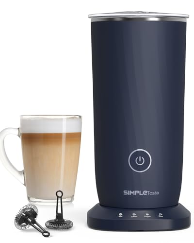Produktbild: SIMPLETASTE Elektrischer Milchaufschäumer 4-in-1, Heiß/Kalt, BPA-frei, Dunkelblau