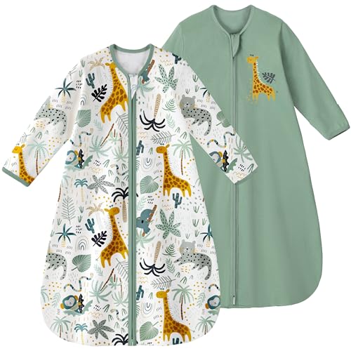 yoofoss baby schlafsack sommer 100% baumwolle 0.5 tog 90 cm für 18-24 monate