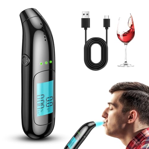 vohesea alkoholtester tragbar, polizeigenau, aufladbar, lcd-anzeige, atemalkoholmessgerät