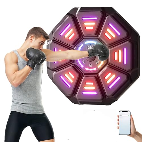 hocomay musik boxmaschine, 9 geschwindigkeiten, 10 trainingsmodi, bluetooth, mit boxhandschuhen