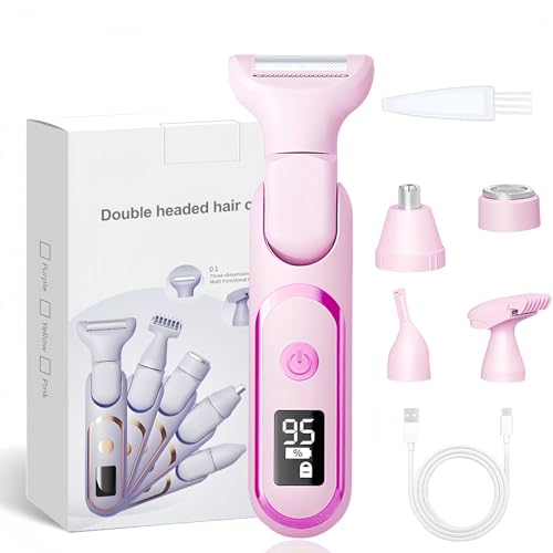 intimrasierer damen 5-in-1 wasserdicht wiederaufladbar mit lcd-display rosa