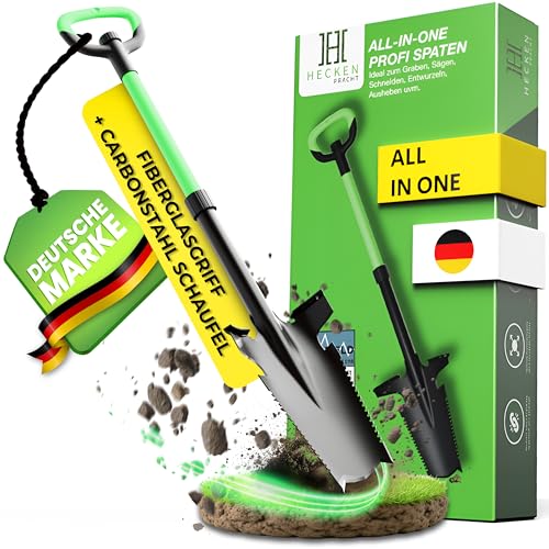 heckenpracht profi spaten mit ergonomischem griff und wurzelsäge, breite trittkante