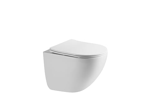 HOGART Wand WC Set mit Tornadospülung, Soft-Close Toilettensitz und Tornado Spülsystem,Unterteil verschlossen. https://amzn.eu/d/1StjAS1