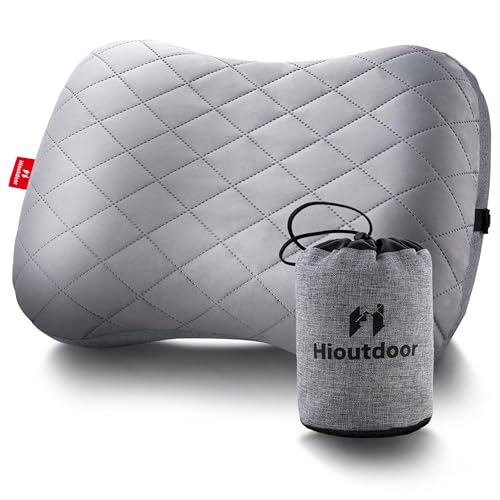 hioutdoor aufblasbares kissen camping kissen mit abziehbarem bezug grau