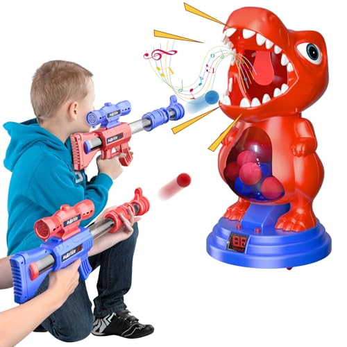 Produktbild: fygurso dinosaurier schießspielzeug mit 2 luftpumpenpistolen und led punktzahl