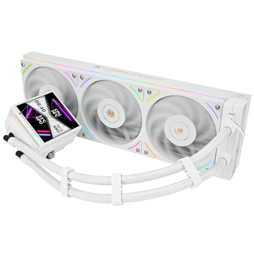 tr hyper vision 360 argb white aio liquid cooler am5 intel lga1700 3.95 lcd 480x480