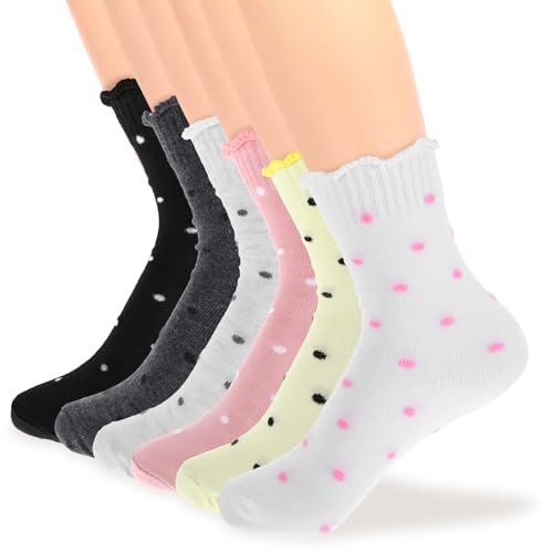 tucnoeu damen sokken 6 paar polka dot bunte strümpfe für frauen
