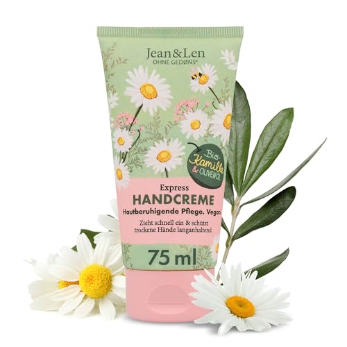 handcreme kamille olivenöl von jean & len, bio-kamillenblüten extract, 75 ml