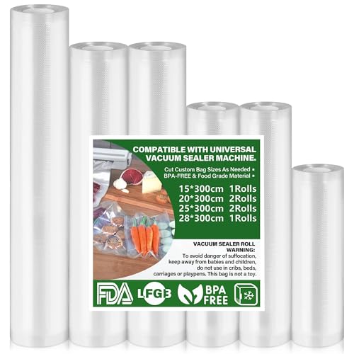 Produktbild: vakuumierbeutel 6 rollen 15|20|25|28x300cm für alle vakuumiergeräte, BPA-frei, reißfest