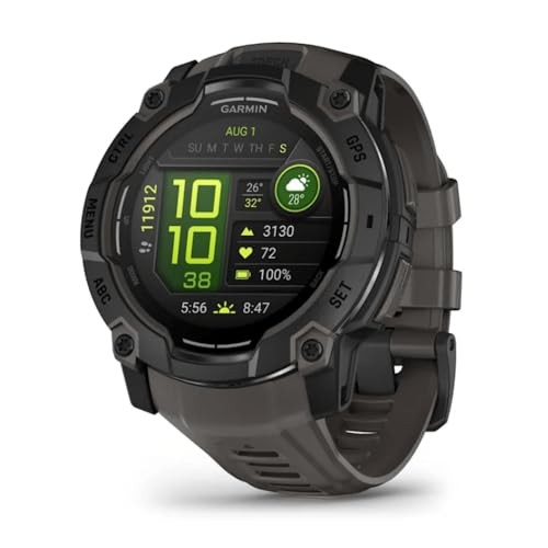 Garmin Instinct 3, 50mm AMOLED Schwarz mit Anthrazitarmband