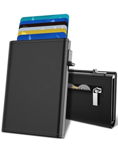 chjglnl kartenetui herren slim wallet mit rfid blockierung und münzfach