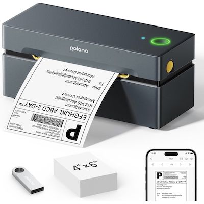 Bluetooth etikettendrucker 4x6 zoll POLONO für 45,99 euro statt 82 euro