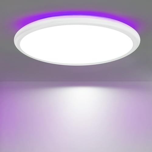muyuua led deckenleuchte flach 30cm 32w für schlafzimmer, badezimmer, küche 3000k-6500k