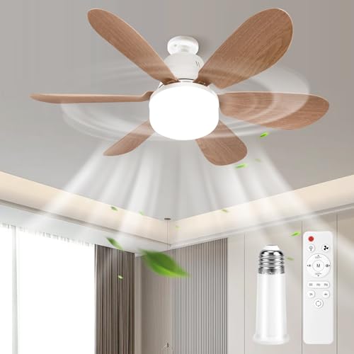 bomKra deckenventilator mit beleuchtung und fernbedienung, 30W LED, dimmbar, 3 geschwindigkeiten