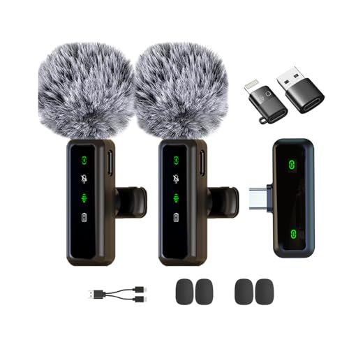 Produktbild: wireless lavalier microphone für android, iphone, laptop - noise reduction lapel mic