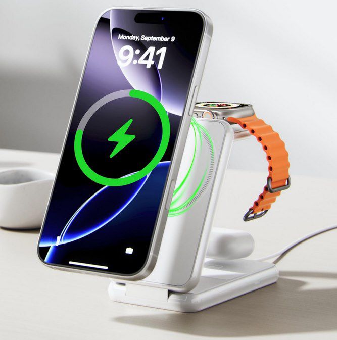 Produktbild: iVANKY 3in1 faltbare wireless ladestation für smartphones, zubehör 17,99