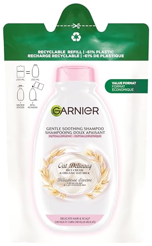 Garnier Wahre Schätze Hafermilch Shampoo Refill 250ml, empfindliches Haar, sensible Kopfhaut
