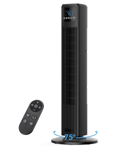 pntck standventilator, leiser ventilator mit fernbedienung, 90 oszillation, 4 geschwindigkeiten, 12h timer