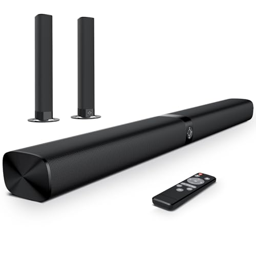 garagerock 90w soundbar tv-lautsprecher, 2-in-1 mit bluetooth, klarer klang, schwarz