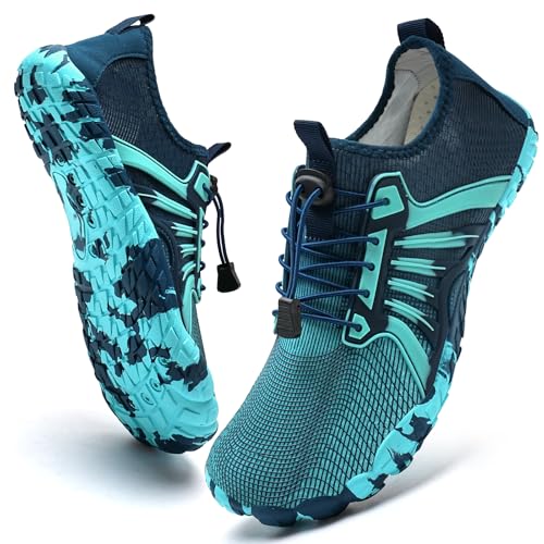 barfußschuhe iceunicorn unisex damen herren traillaufschuhe aquaschuhe blau grün 43 eu