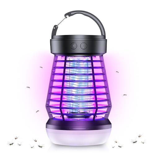 mückenlampe elektrisch, tragbarer insektenvernichter 2-in-1 mit led licht, usb wiederaufladbar für drinnen draußen