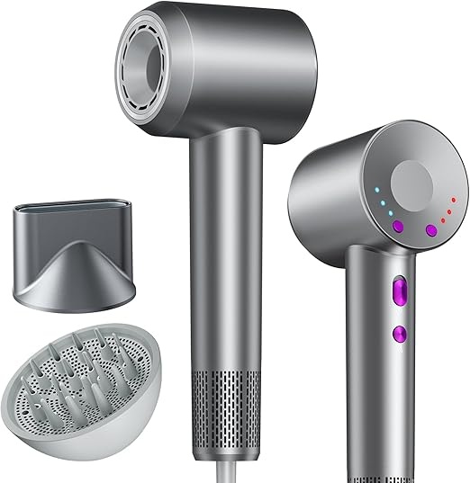 DMTIVMG Ionen Föhn 160.000 U/min Bürstenlos 4 Temperatureinstellungen 3 Geschwindigkeiten