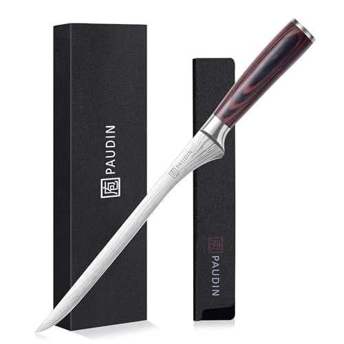 paudin schinkenmesser 25 cm, scharfes tranchiermesser mit ergonomischem griff aus edelstahl 1.4116