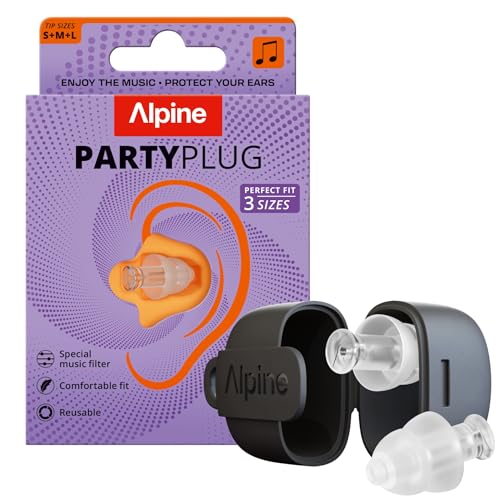 alpine partyplug gehörschutz ohrstöpsel 19 dB musikfilter wiederverwendbar 3 größen