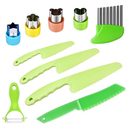 kindermesser set 10-teilig von EOPUOZS mit wellenschneider und schäler für kinder ab 3 jaren
