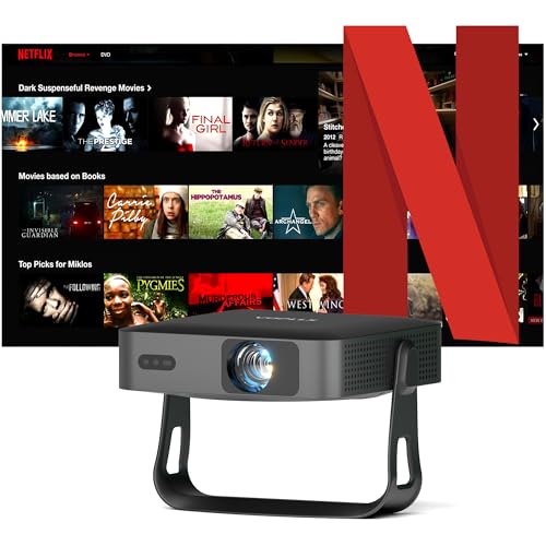 Mini beamer 4K mit autofokus, VOPLLS 25000L, 1080P, wifi 6, bluetooth, tragbar