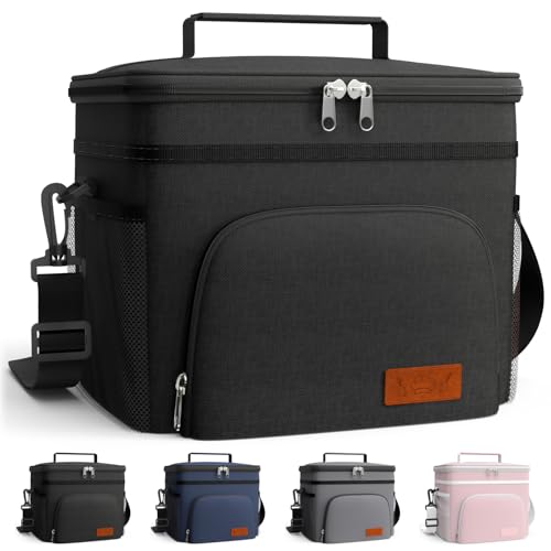 kühltasche HOTOR auslaufsicher mit 4 taschen, 10l, verstellbarer gurt, schwarz