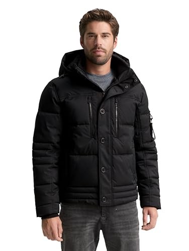 Tom Tailor Herren Pufferjacke Abnehmbare Kapuze