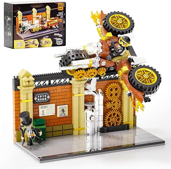 Lumibricks F9067 Steampunk Motorradverfolgung Set - Funwhole