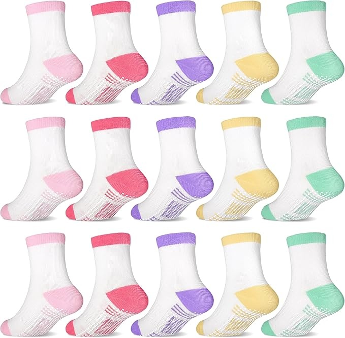 Produktbild: GRPSKCOS Rutschsocken Mädchen 15 Paar Antirutschsocken 0-7 Jahre Weiße Serie