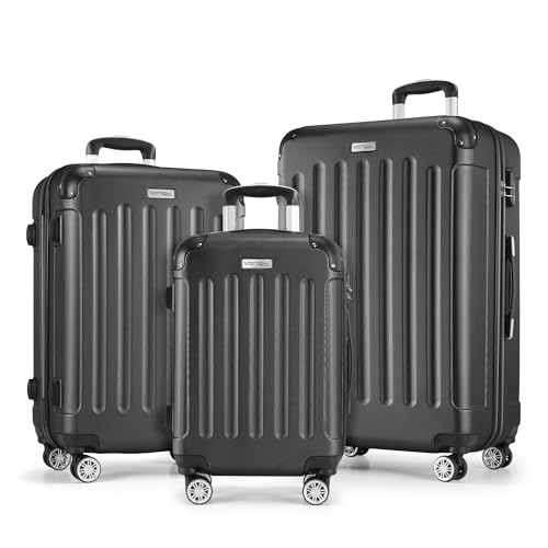 merish kofferset reisekoffer trolleys hartschale 3tlg zwillingsrollen 9 farben